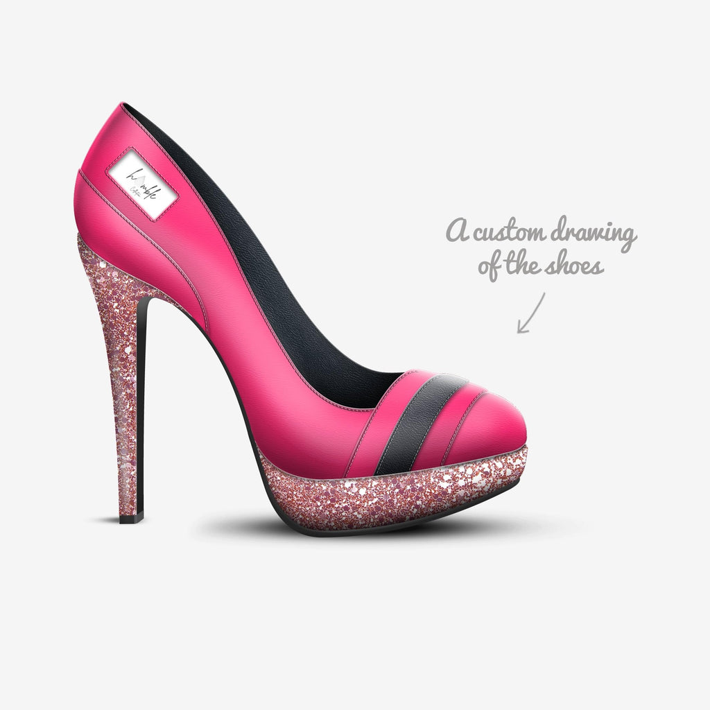 Stel'O Pink Italian Leather Platform Pumps