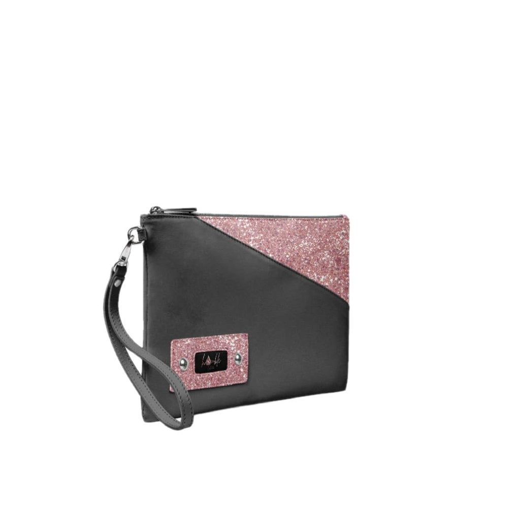 Stel'O Luxe Blaque Italian Leather Clutch Bag