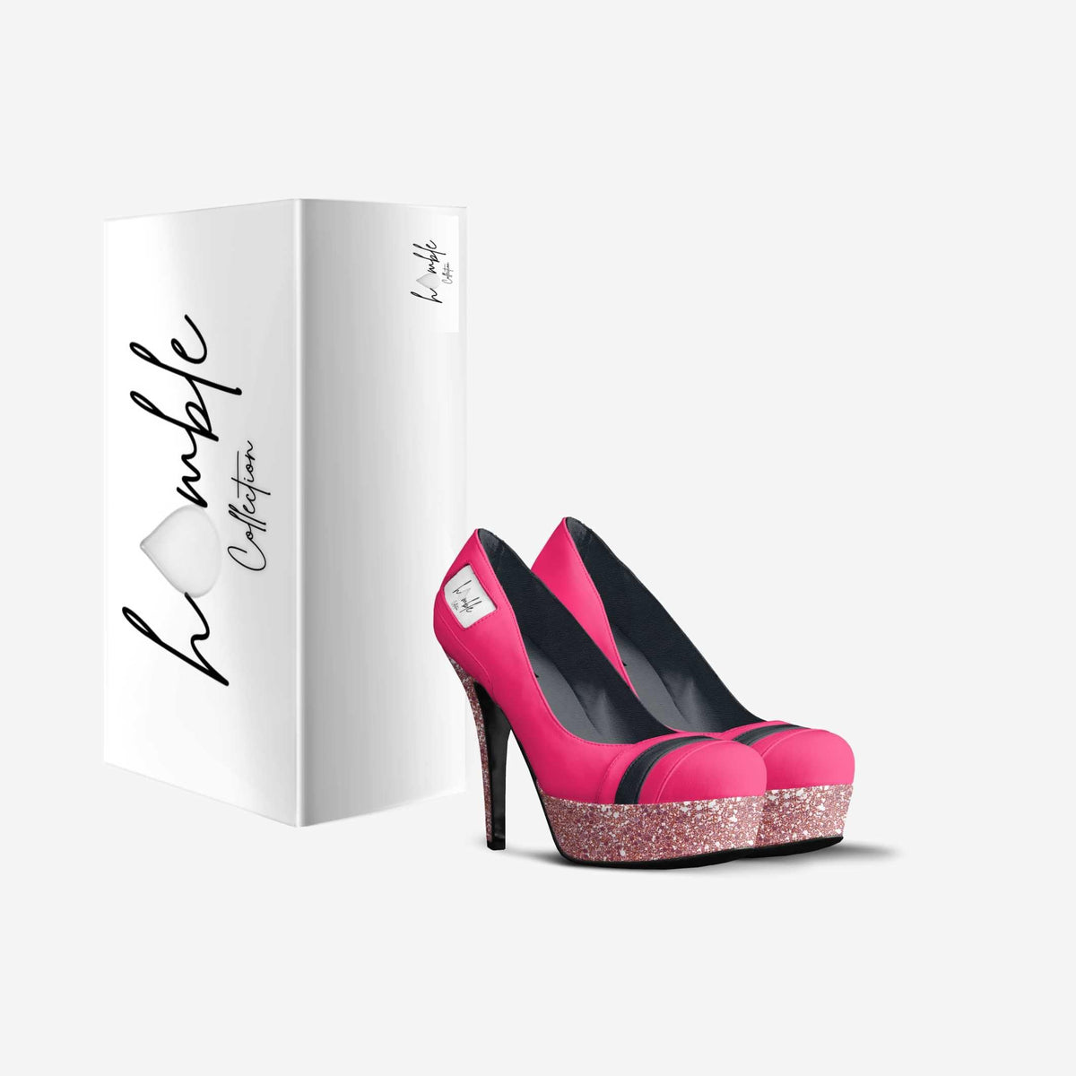 Stel'O Pink Italian Leather Platform Pumps