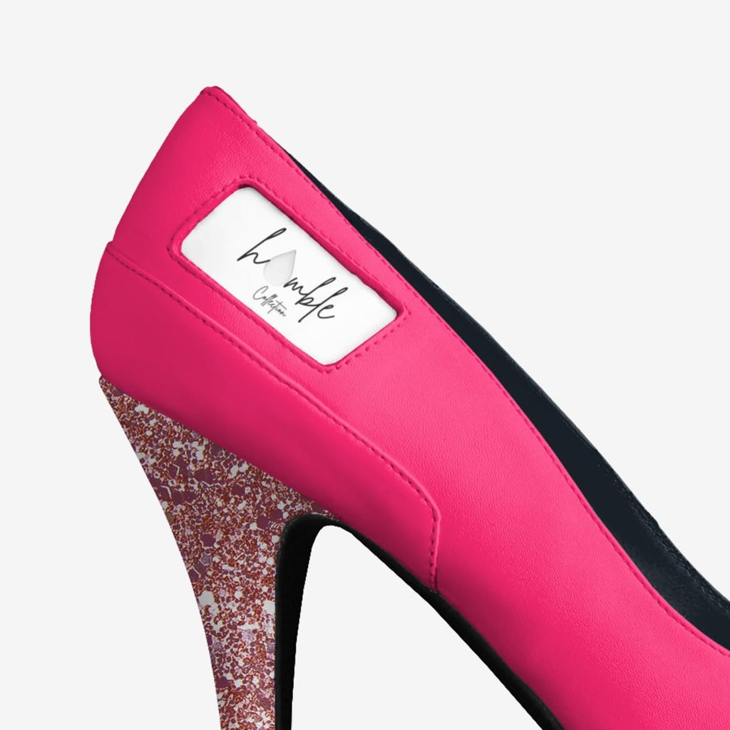 Stel'O Pink Italian Leather Platform Pumps