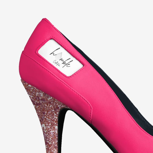 Stel'O Pink Italian Leather Platform Pumps