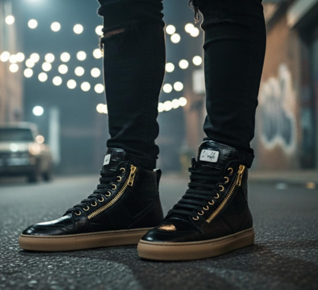 Humble Drip Italian Leather High-Top Sneakers