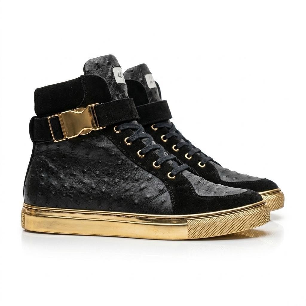 D'Zynerz Italian Leather Buckle High-Tops