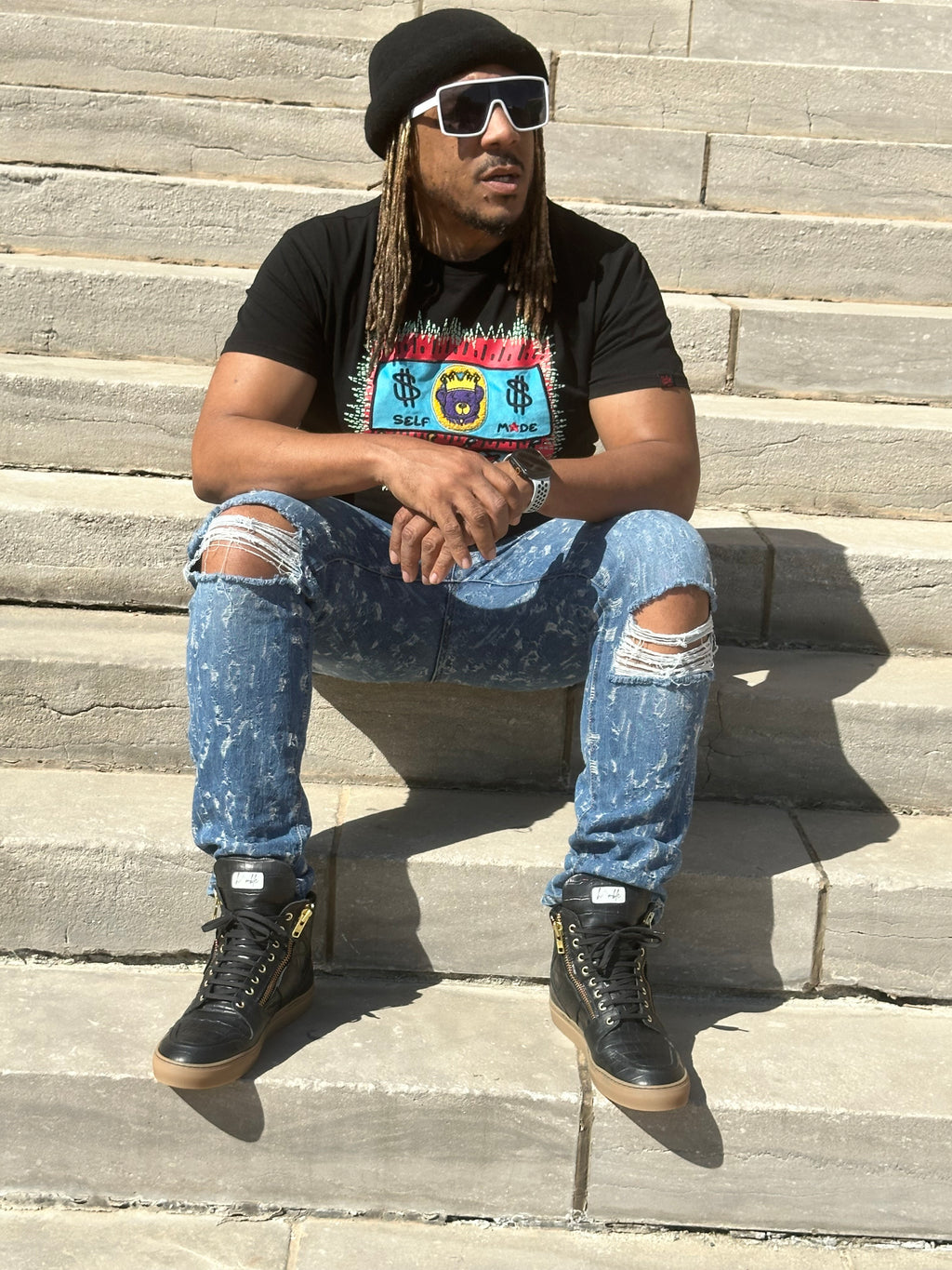 Humble Drip Italian Leather High-Top Sneakers