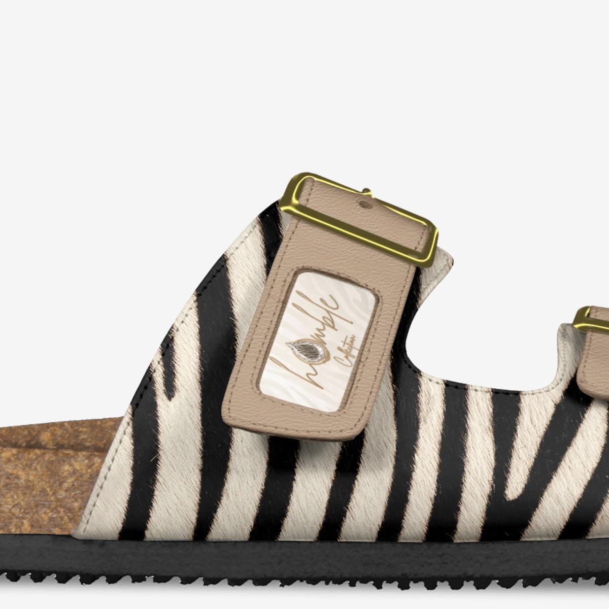 Humble F'Lo's Italian Leather Zebra Belt Sandals