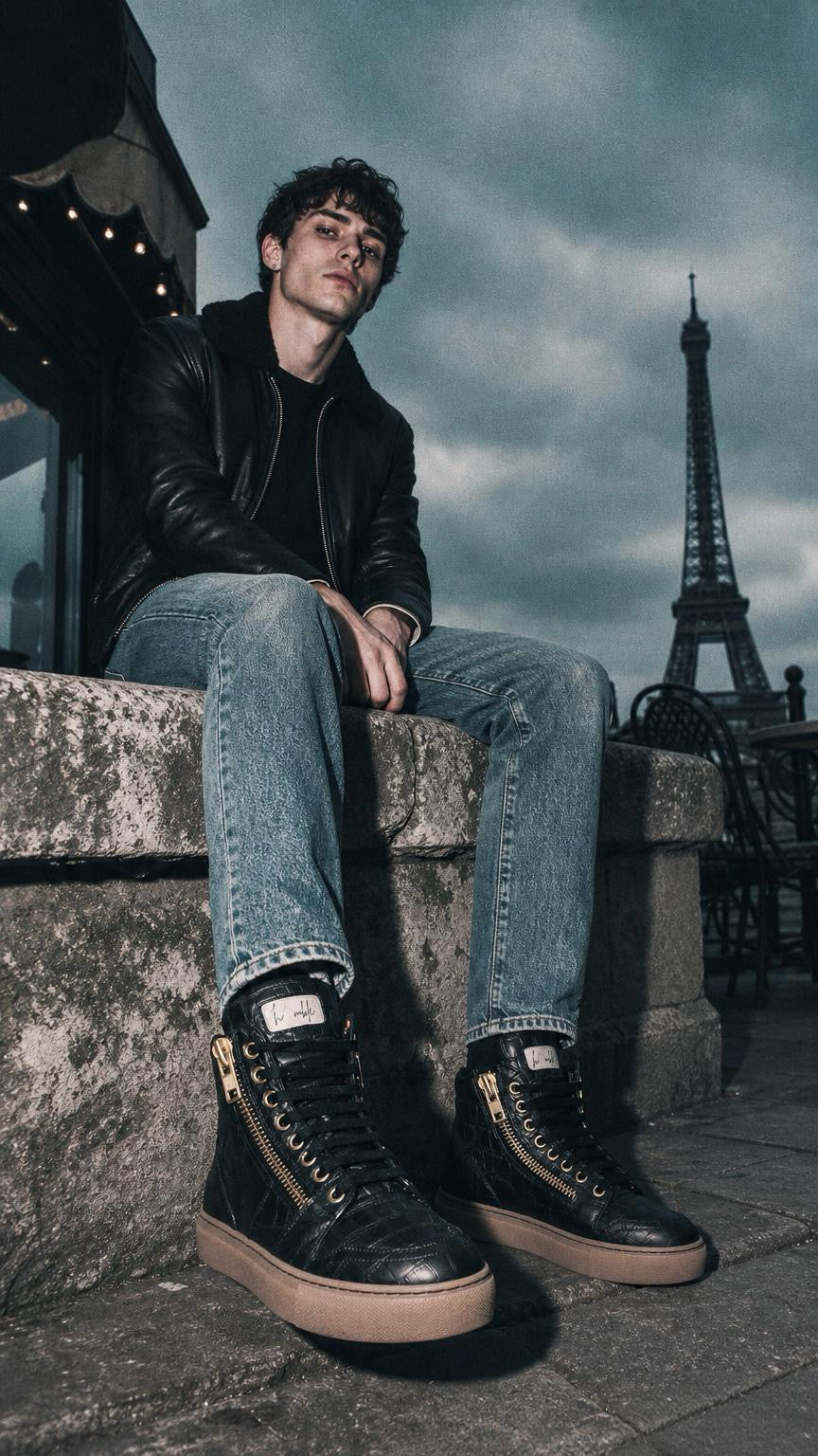 Humble Drip Italian Leather High-Top Sneakers