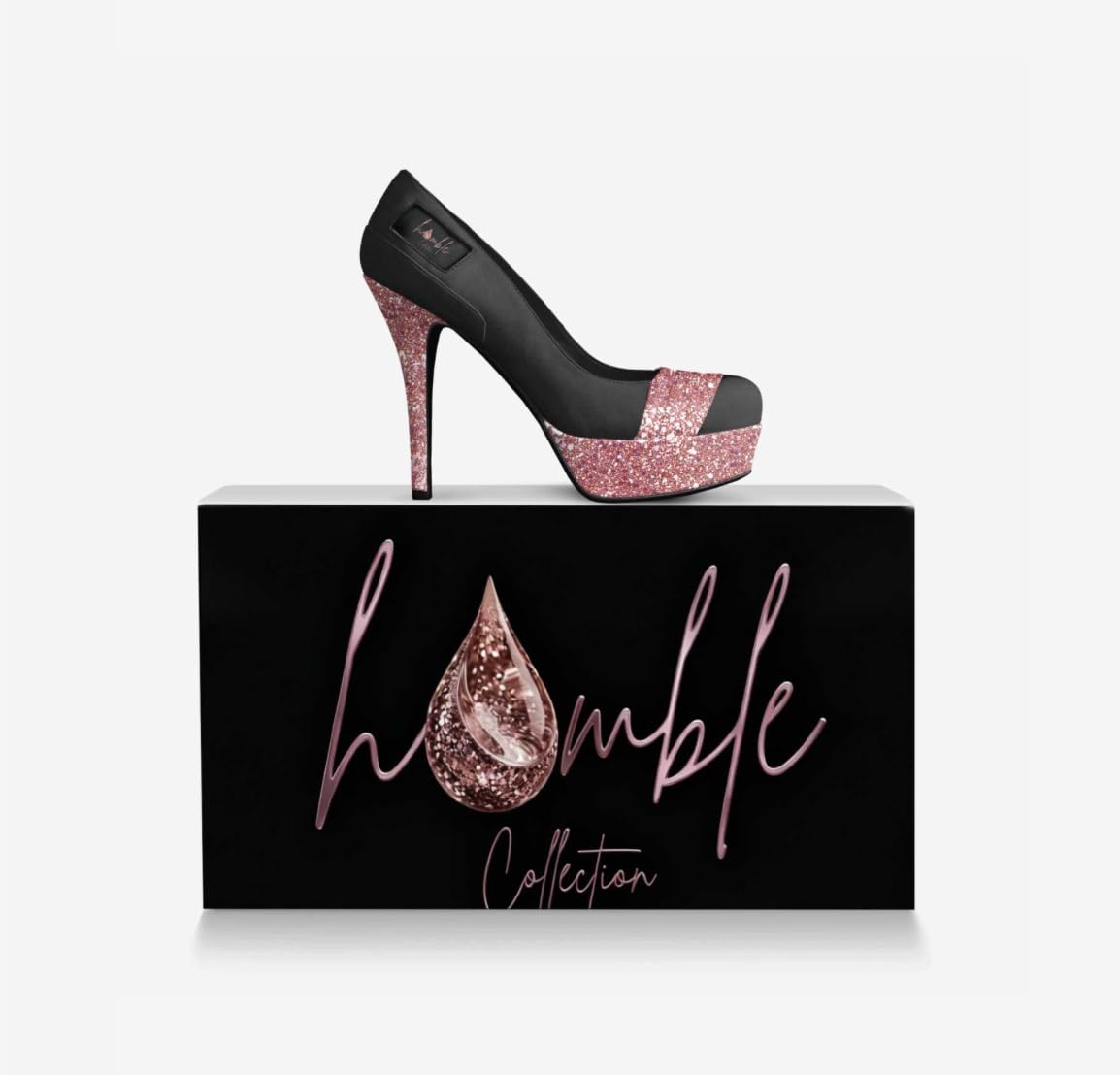 Stel'O Blaque Rose Gold Platform Pumps