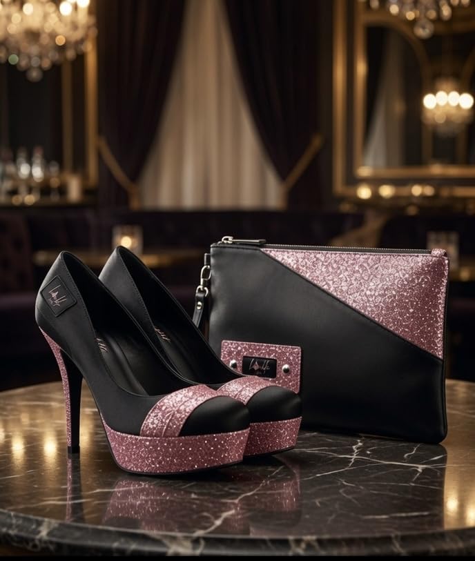 Stel'O Luxe Blaque Italian Leather Clutch Bag