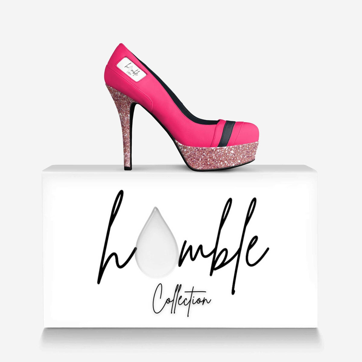 Stel'O Pink Italian Leather Platform Pumps